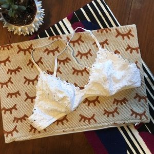 White Eyelet Aerie Bralette Bandeau